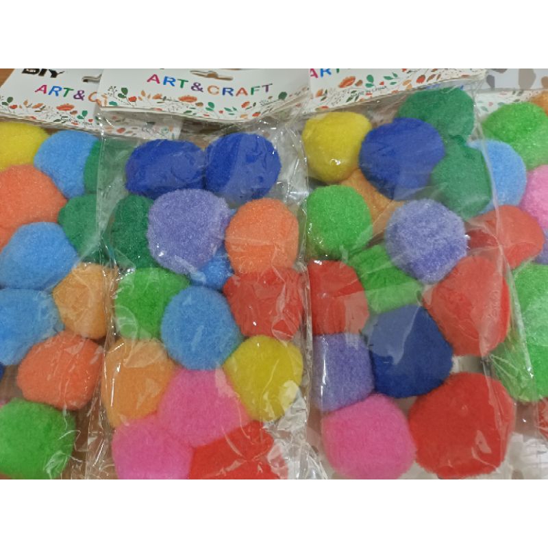 Pompom jumbo 4 cm mix warna