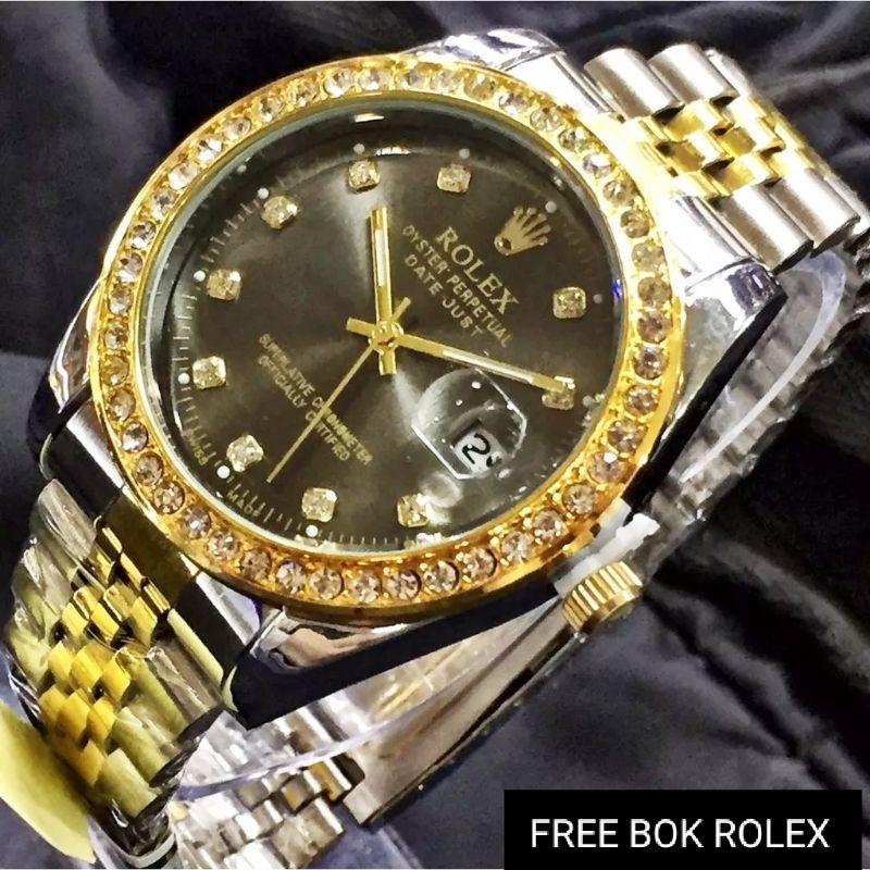 Jam Tangan Pria  Rantai stainless Steel Rolex3317 Motif mata  / Jam Tangan Cowok Anti Air Varian Terbaru