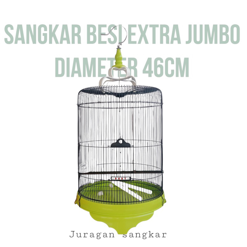 Sangkar Besi Super Jumbo Diameter 46cm untuk Burung Kacer, Poksai, dan Jenis Lainnya