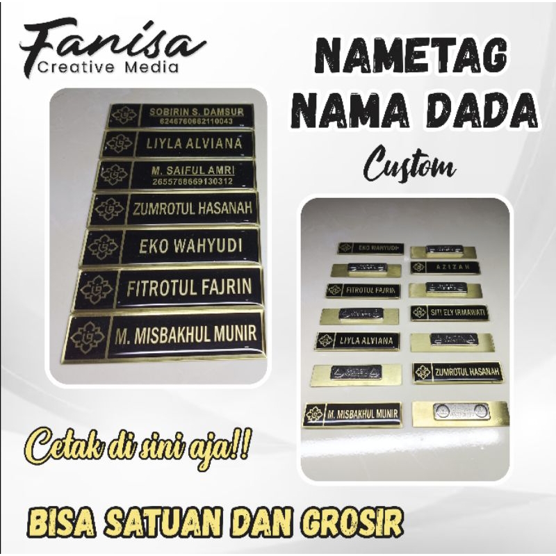 

Nametag Nama Dada