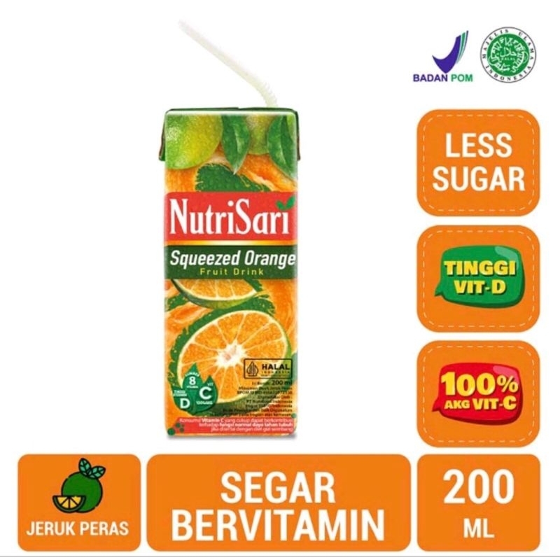 

NUTRISARI RTD SQUEEZED ORANGE 200 ML - MINUMAN JERUK PERAS VIT C