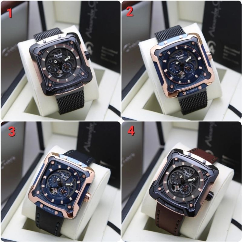 ORIGINAL GARANSI RESMI 1 TAHUN JAM TANGAN PRIA ALEXANDRE CHRISTIE AUTOMATIC RANTAI PASIR STAINLESS S