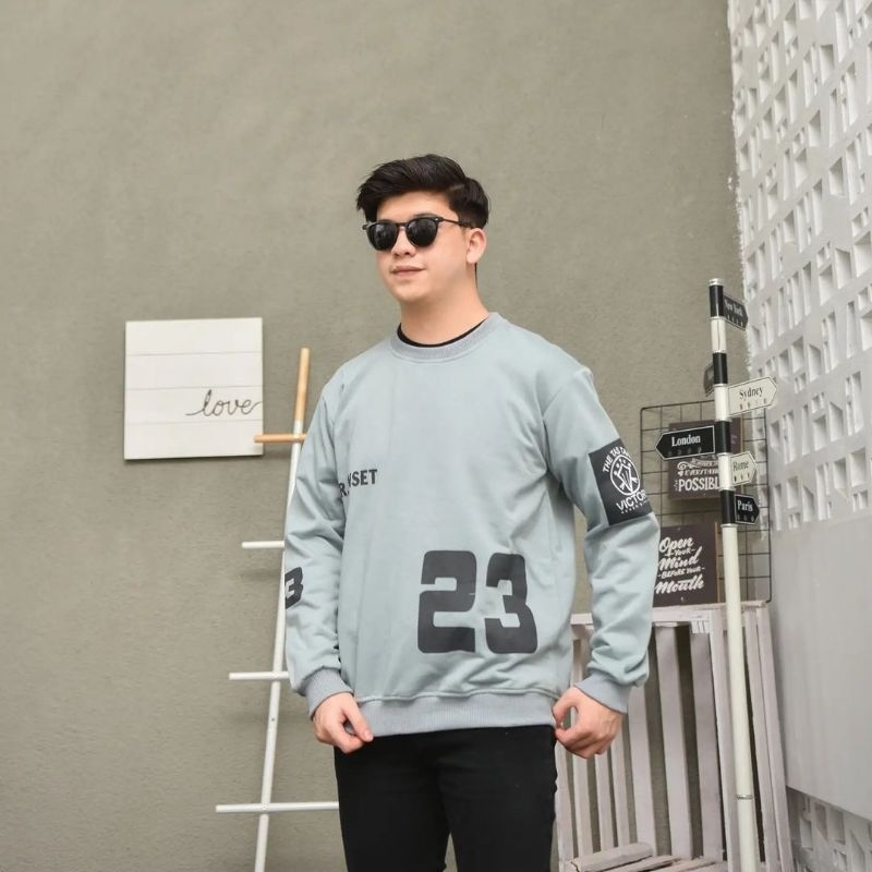 SWEATER BASIC OVERSIZE UNISEX MR. VANSET 23 SIZE M.L.XL | CREWNECK OBLONG WANITA OVERSIZE KOREAN STY