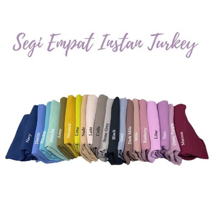 HIJAB JILBAB KERUDUNG SQUARE SEGI EMPAT INSTAN TURKI 2 LAYER-WARDAH