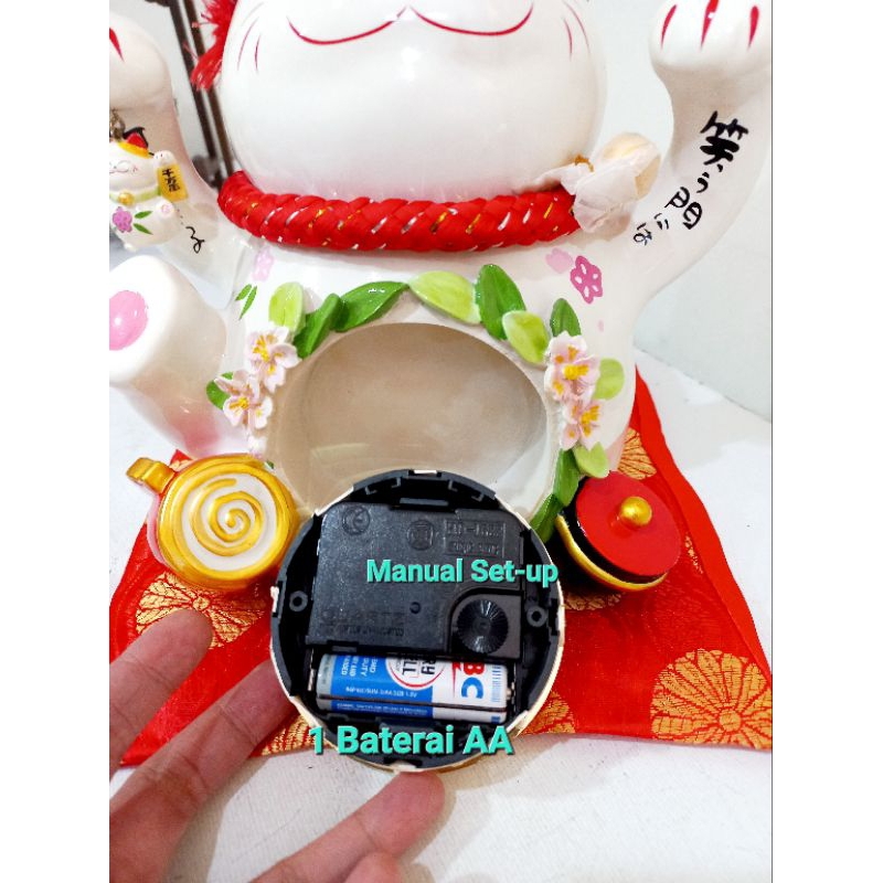 Manekineko Jam / Pajangan Kucing Hoki Jam / Manekoneki Jam / Neko / Lucky Cat