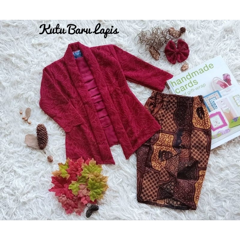 kebaya kutu baru lapis/kebaya melayu modern/kebaya brokat anak/kebaya anak/kebaya bayi/kebaya newborn