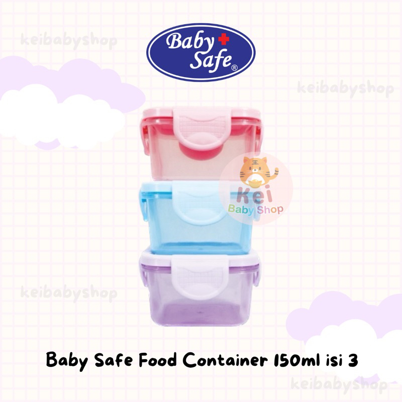 Baby Safe Food Container 150ml isi 3 FC003 - Wadah Makan Bayi MPASI