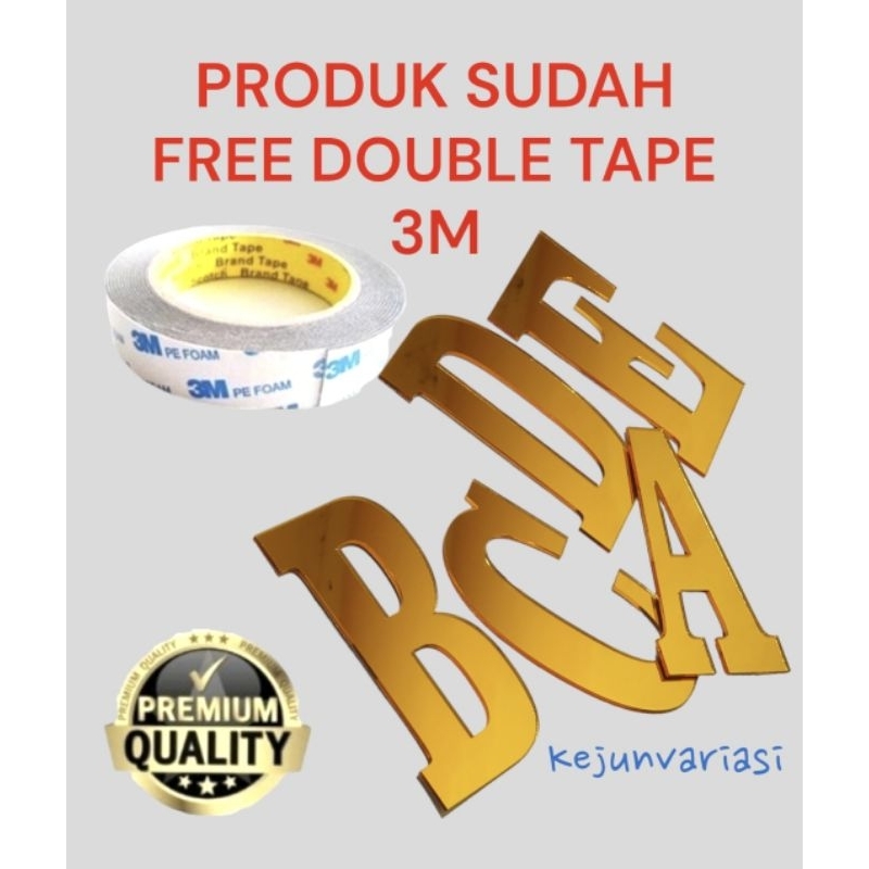 HURUF ABJAD RUMAH MIRROR GOLD A-Z