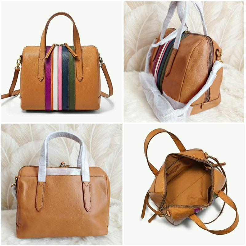 F0ssil Sydney Satchel Bag Navy Multistripe SHB2664490 Tas Wanita