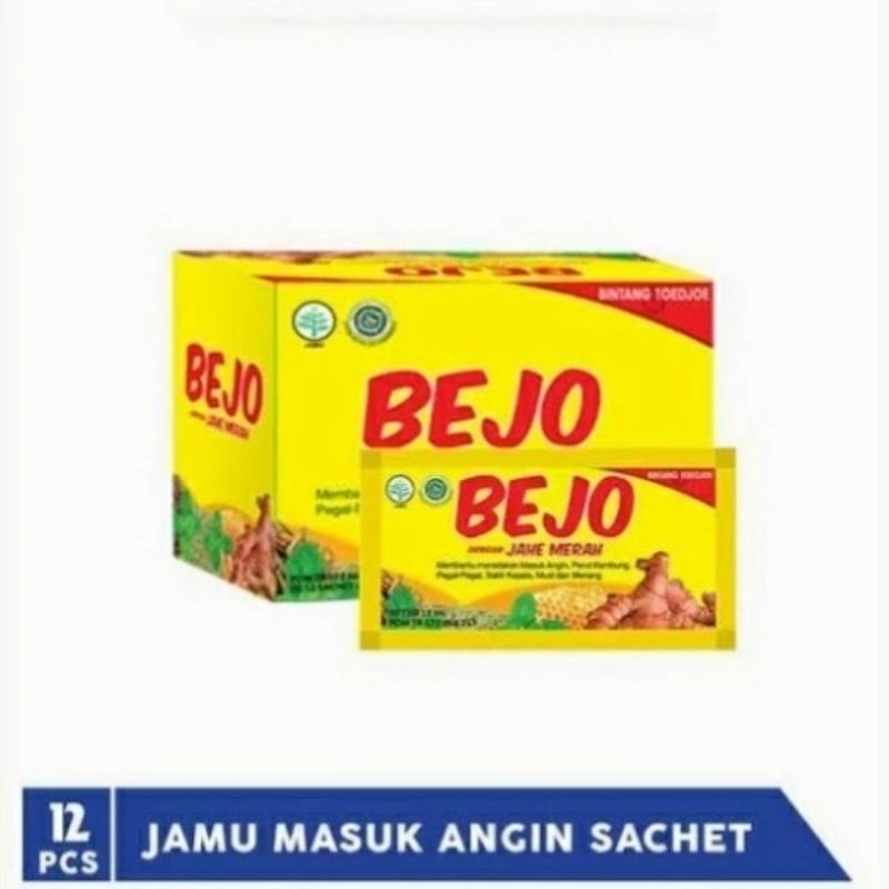 

Bejo jahe merah herbal Halal isi 12 sachet Obat Masuk angin