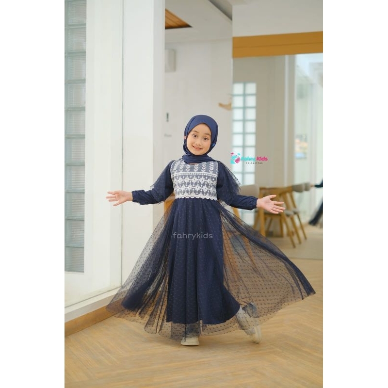 GAMIS SHENNA THE SERIES by FAHRY KIDS size 3-9 tahun gamis sheanna fahrykids