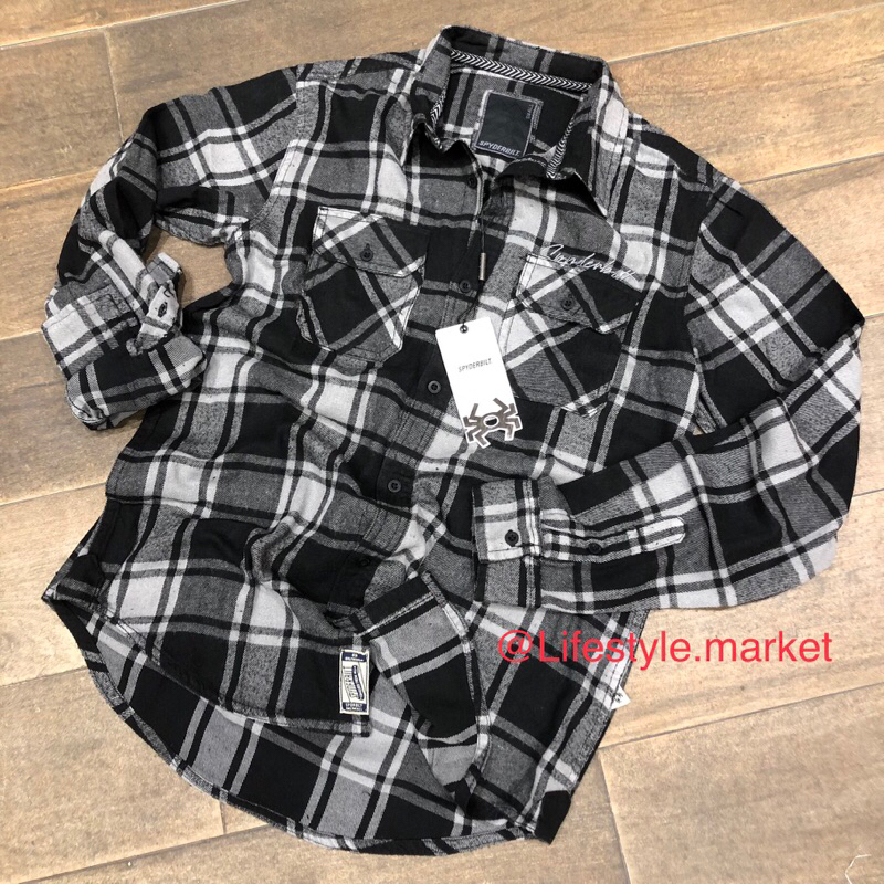 Kemeja Flanel Spyderbilt Original Lengan Panjang NEW WESTED MEN SHIRT