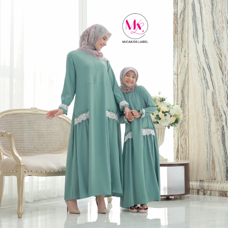 GAMIS POLOS IBU DAN ANAK GAMIS COUPLE CRINKLE POLOS HAGIA SOPHIA