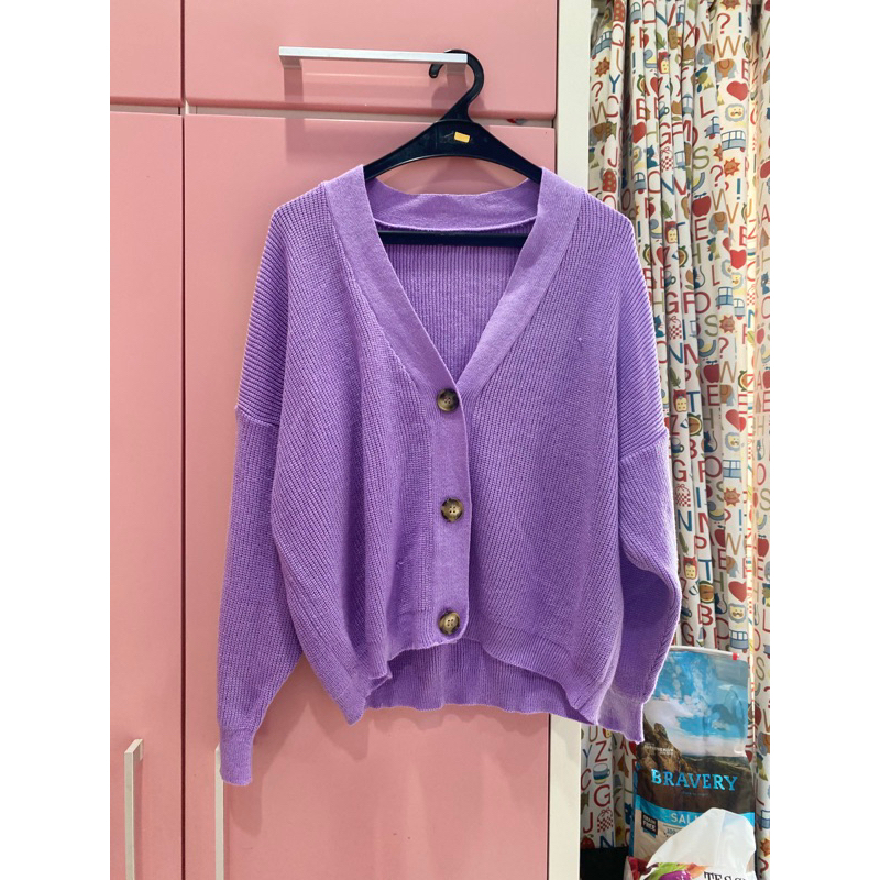 cardigan ungu knit lilac pl good condition