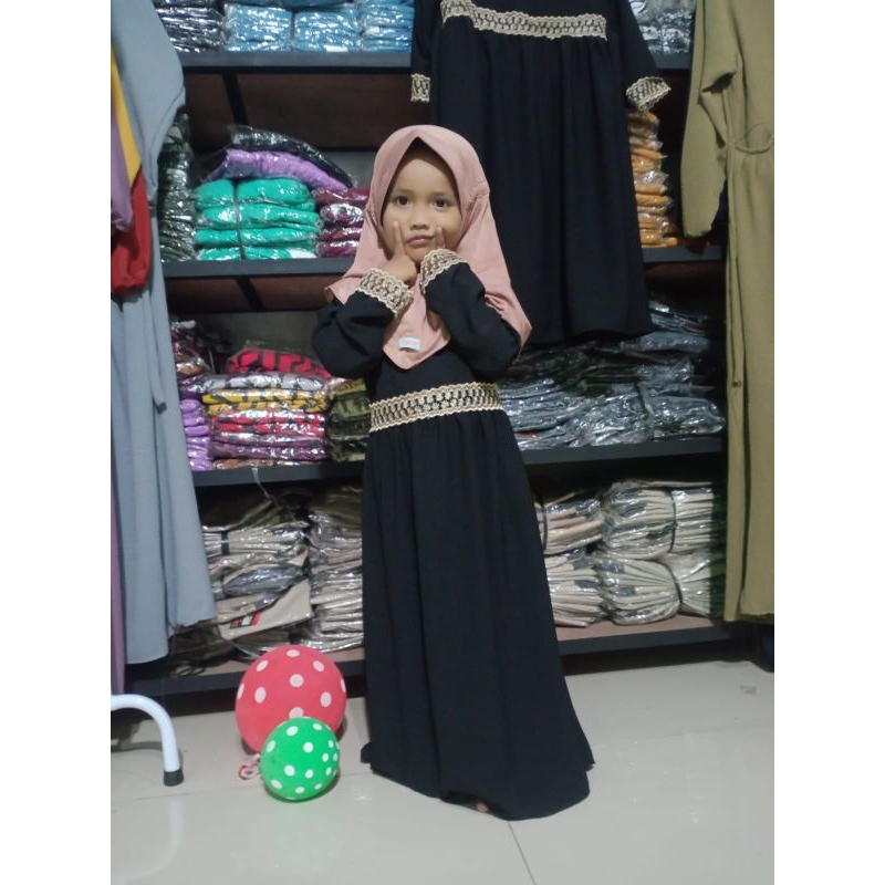 Gamis Anak Terbaru2023 Model Terbaru Bahan Crinkle Gamis Anak Renda