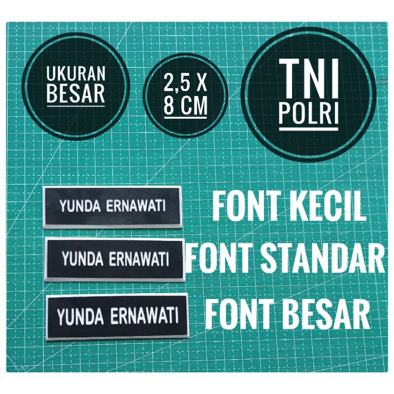 NAME TAG STANDAR TNI /ARMY POLISI / POLICE ENGRAVED GRAVIR / UKIR