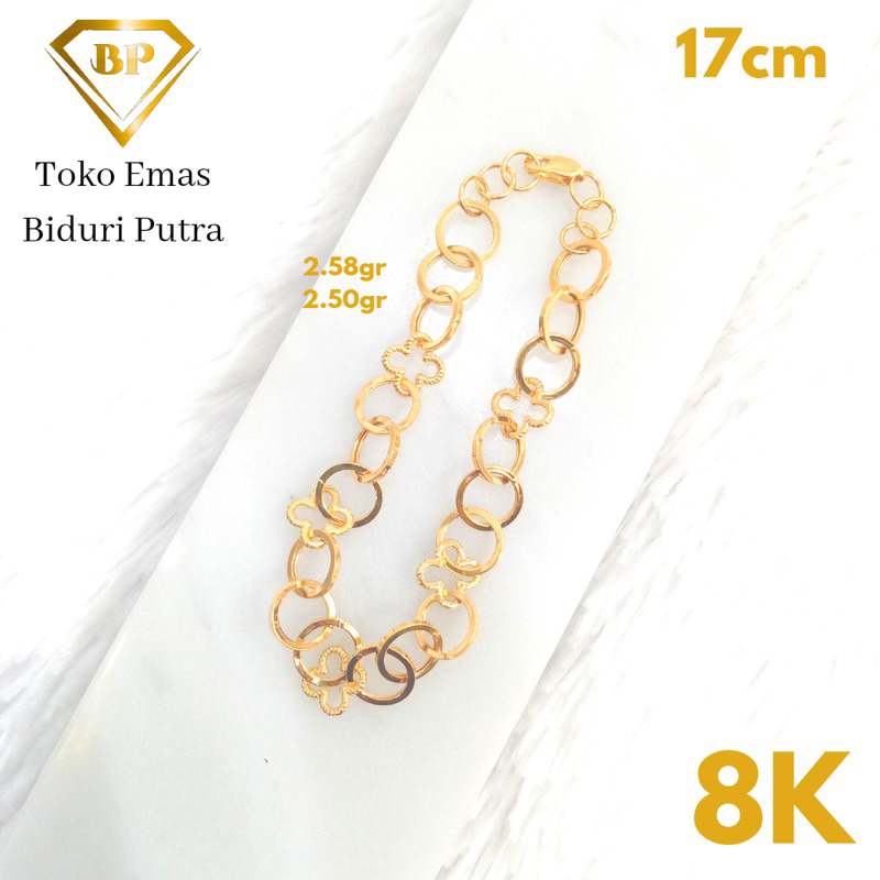 Gelang Emas Rantai Hollo Kadar 8K/375 Toko emas Biduri Putra