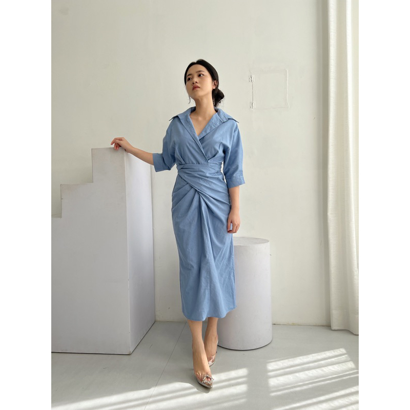 Selim Label Gwen Dress Wrap Linen Skirt Rok Lilit Linen Wrap Dress