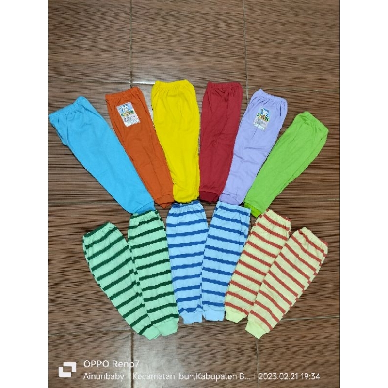 12 PCS CELANA BAYI PANJANG RAINBOW DAN CELANA MOTIP GARIR