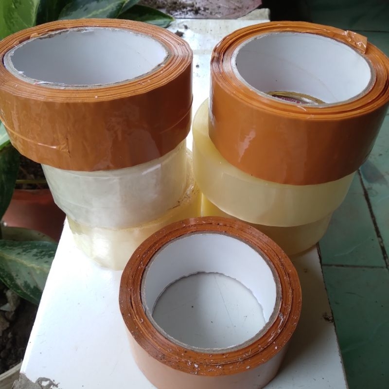 Lakban/tape kiloan bening dan coklat murah kualitas lengket