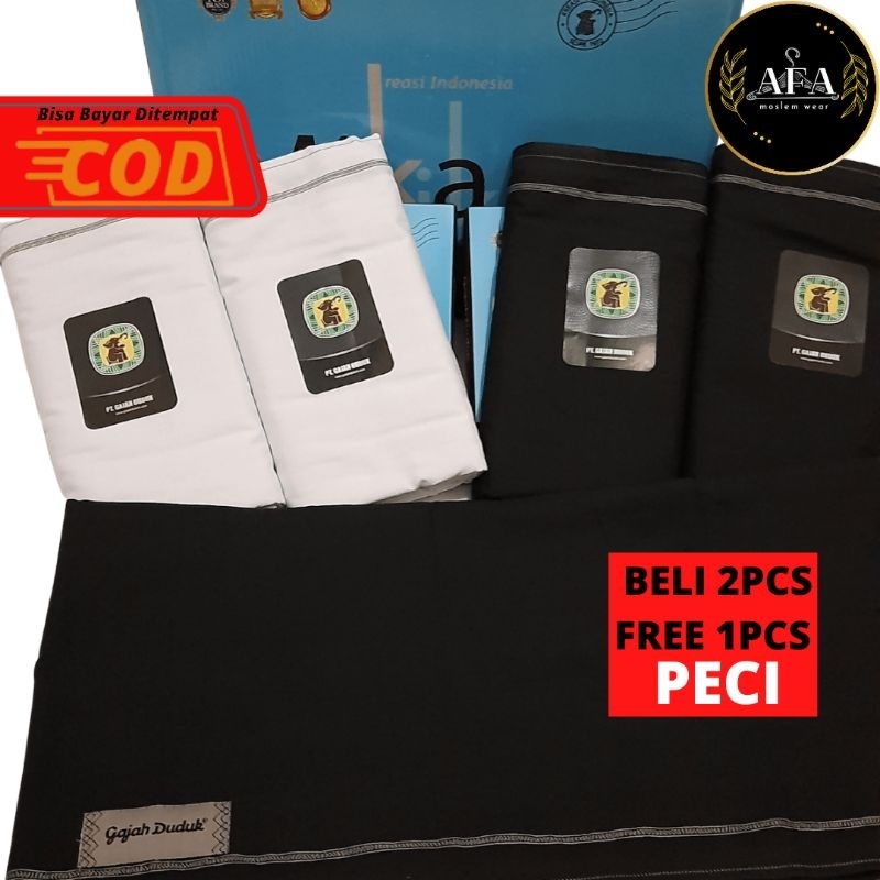 sarung gajah duduk polos hitam putih non tumpal tanpa garis murah dewasa pria murah gratis ongkir ba