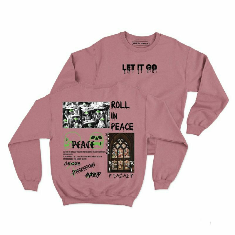 Sweater crewneck Roll in peace (pria &amp; wanita)