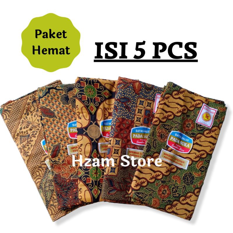 Paket Hemat 5 Pcs Kain Panjang Samping Batik Melahirkan, Kain Jarik Panjang Halus Padasuka