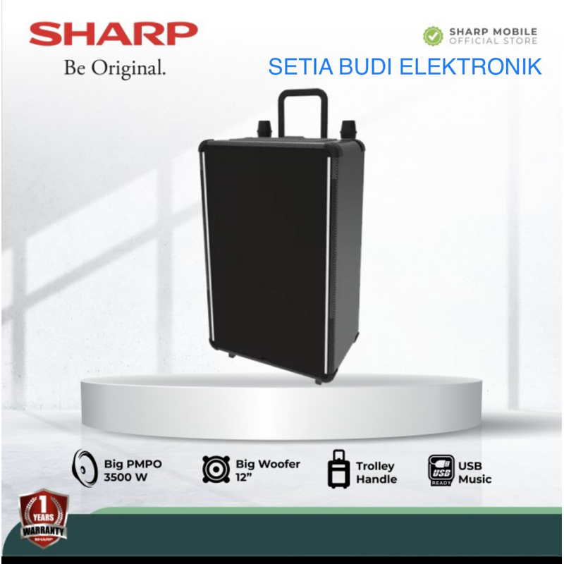 SPEAKER Aktif GARANSI RESMI SPEAKER SHARP Trolley Series CBOX-TRB12CBL / 12CBL / 12 inch + 2Mic