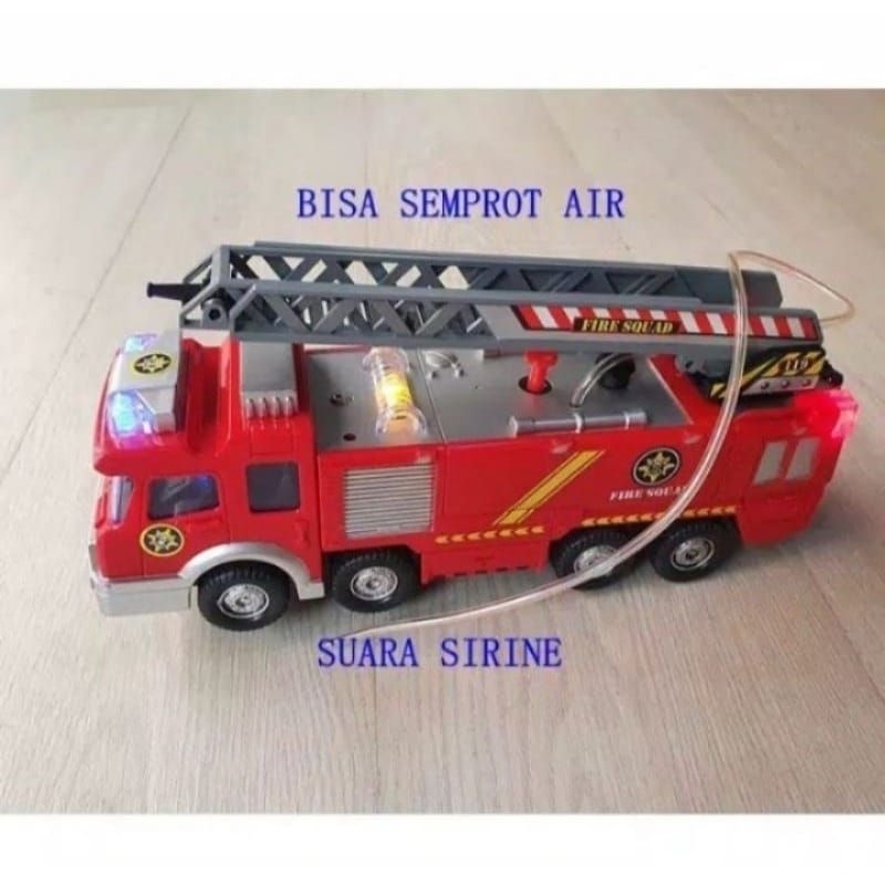 Mainan Edukasi Anak - Mobil Pemadam Kebakaran Bisa Semprot Air Fire Squad Firemen / Mainan Pemadam Kebamaran Bump And Go Keluar Air Sirine