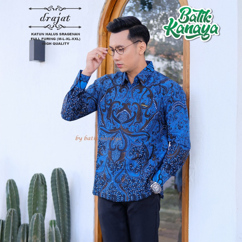 DRAJAT Baju Batik Pria Full Furing Bahan Katun PREMIUM