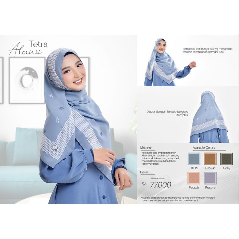 RABBANI KERUDUNG Segiempat Tetra ALANII SCRAFT ori | Jilbab Rabani Motif Segi empat Rabani Terbaru