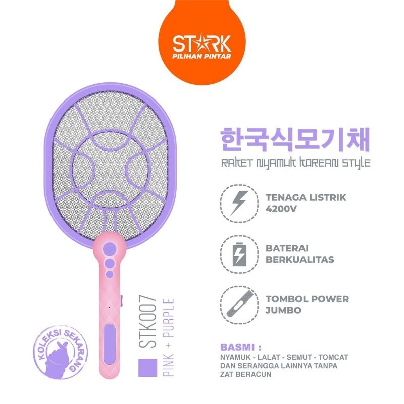 Raket Nyamuk STARK STK 007 Korean Style Original