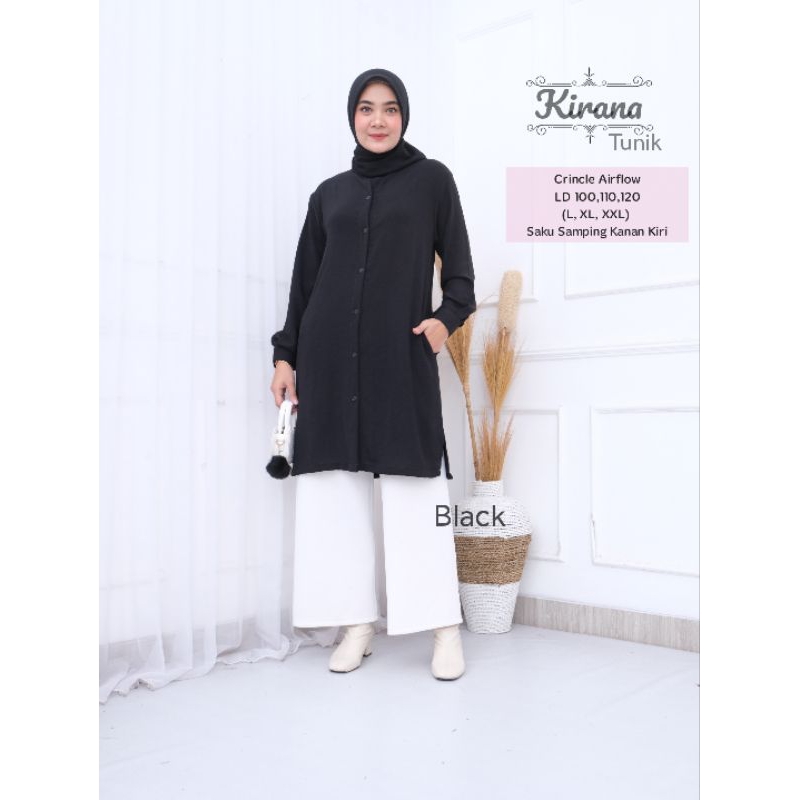 PROMO KIRANA TUNIK/LONG TUNIK CRINCLE AIRFLOW LD 100,110,120 (L, XL, XXL)