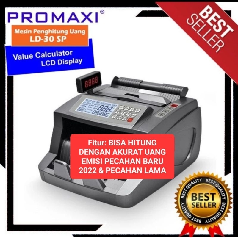 Money Counter PROMAXI LD30SP + Ext Display Garansi Resmi / Mesin Hitung Penghitung Uang LD 30SP