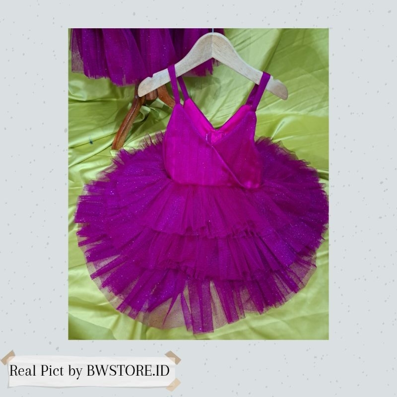 (BISA CUSTOM WARNA)Dress Pesta Anak Perempuan Variasi Tile Gliter ~ Baju Pesta Anak Perempuan Mewah