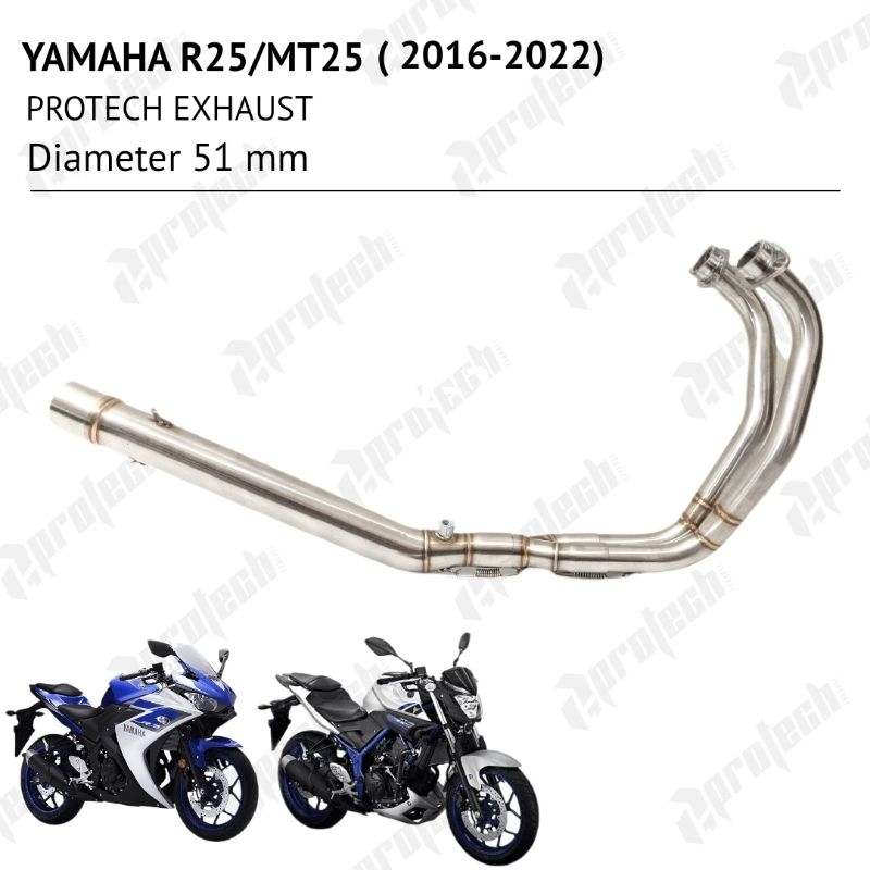Yamaha MT25 / R25 — Header Inlet 51 mm · Silver — foto 2