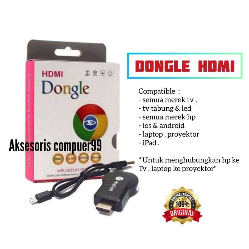 ANYCAST DONGLE ALAT UNTUK MENYAMBUNGKAN HP KE TV LED / PENGHUBUNG HP KE TV LCD