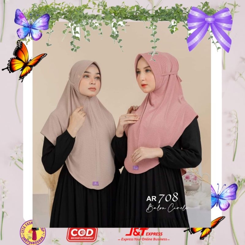 Bayar COD Ar 708 Jilbab hijab kerudung bergo krudung wanita dewasa jersey instan motif crinkle tali 