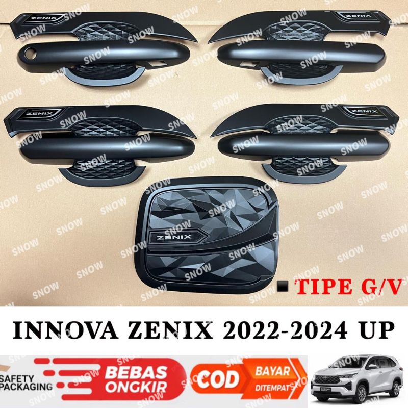 Paket Outer Handle Tank Cover Innova Zenix 2022 2023 2024 Hitam