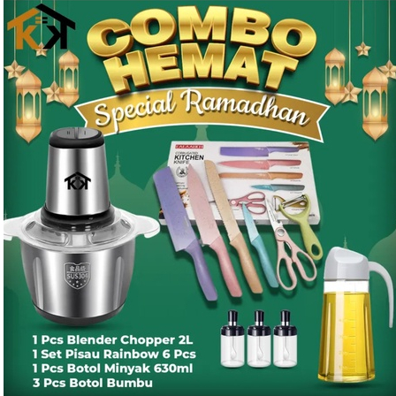 Paket Hemat Panci presto 3,5 Liter anti lengket + Blender Chopper daging stainless 2 Liter