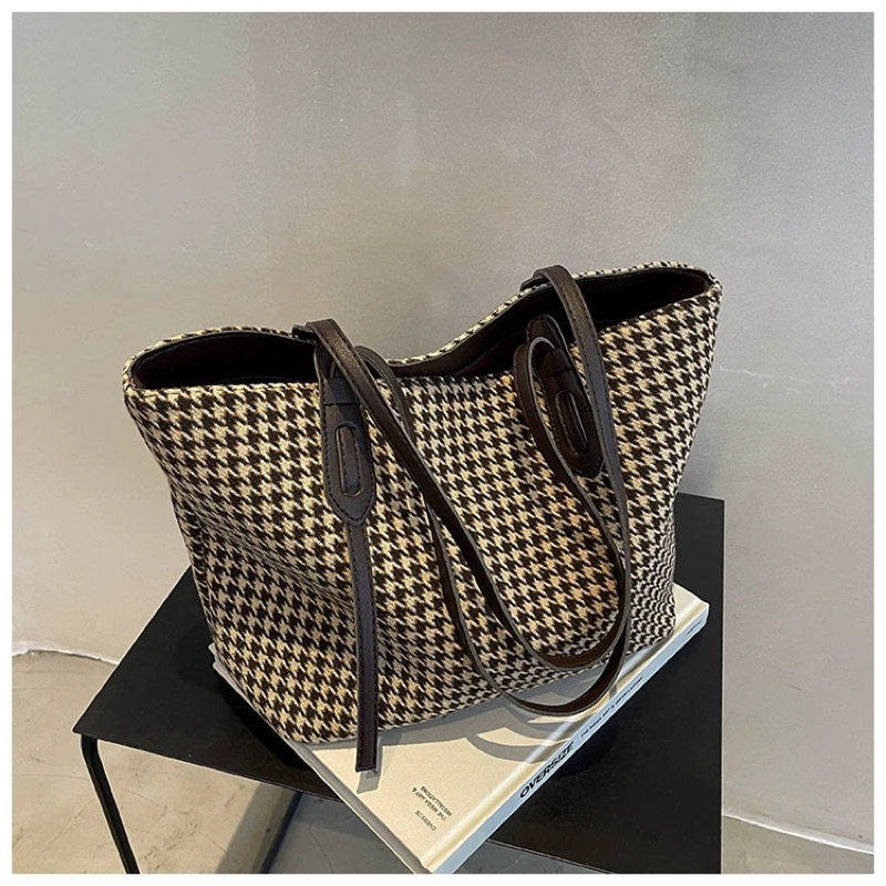 TAYLORSCLOSET - Bianca Houndstooth Canvas Bag
