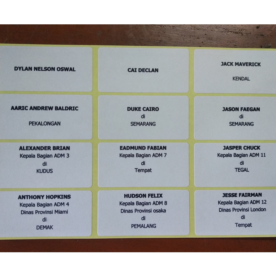 

CETAK NAMA LABEL UNDANGAN NO 103