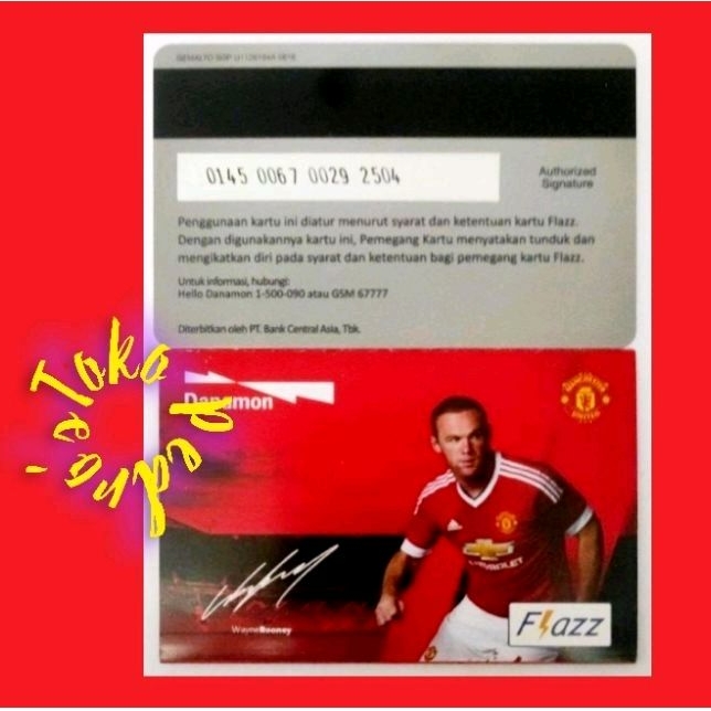 Flazz BCA Manchester United (MU) Edition - Wayne Rodney - ORI /Like eTOLL eMONEY Tapcash or Brizzi