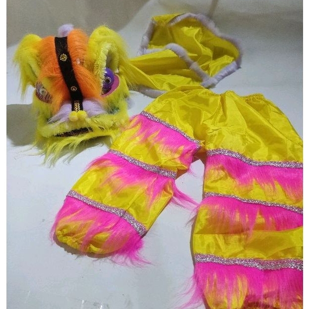 mainan anak topeng barongsai + celana barong kuning