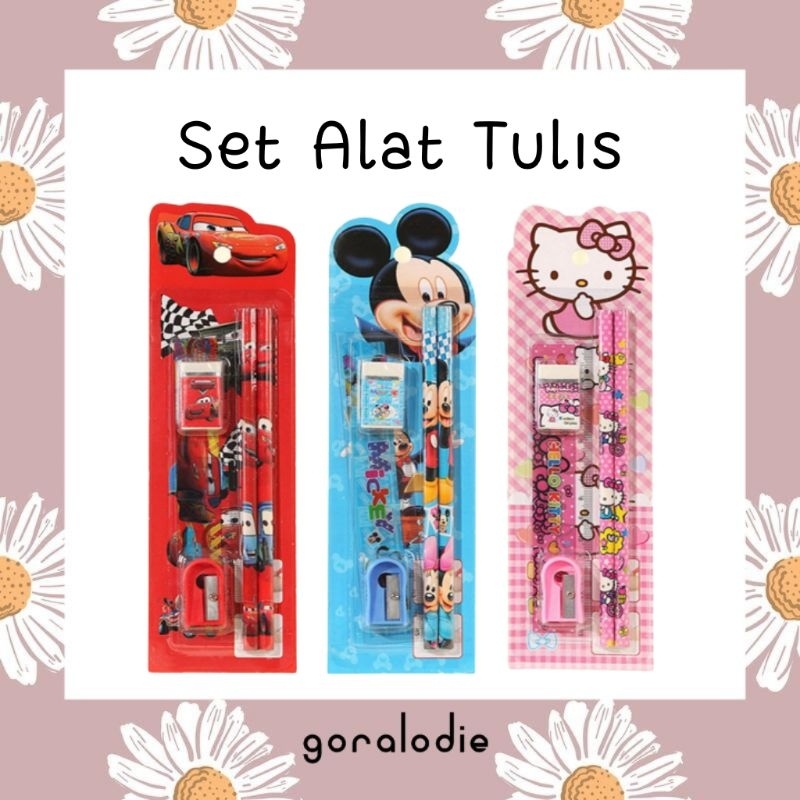 

ALAT TULIS SET MINI STATIONARY SET SEKOLAH 5 IN 1 PENSIL SET KARAKTER 5IN1 KARTUN SET ATK