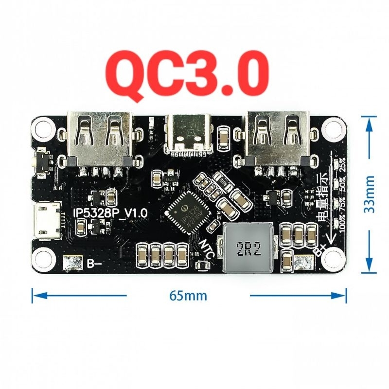 IP5328P Module Powerbank Quick Charge 2 USB Fast Charging Qualcomm QC3