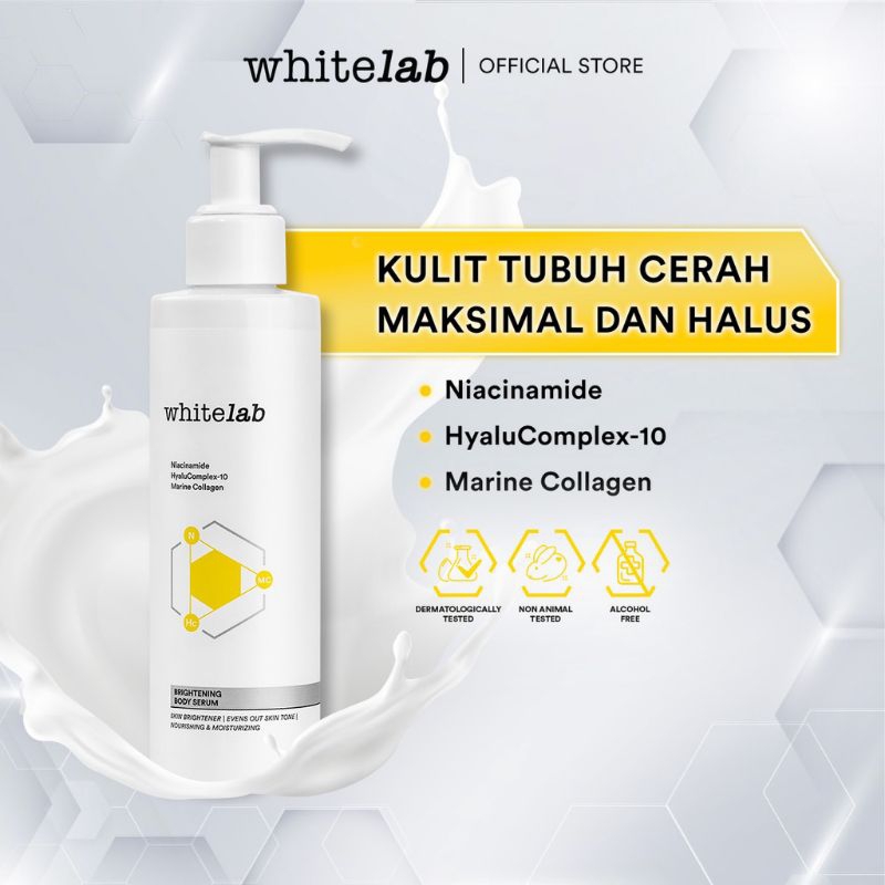 WHITELAB Brightening Body Serum Lotion 200gr BPOM Hand body Whitening Handbody