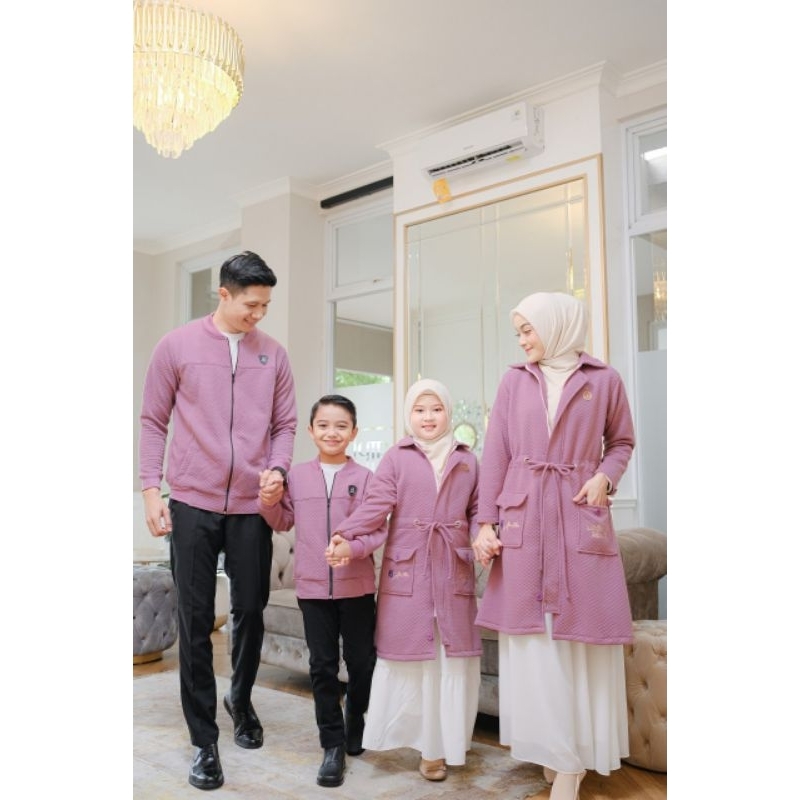 Jaket Diamond Family Series Alietha | Jacket couple tebal diamond | Jaket Muslimah panjang | Jaket diamond Alietha Mom Girl