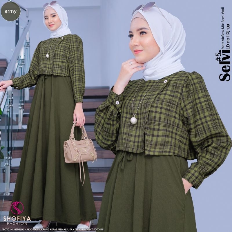 SELVI,NAYA,NIKKY, MELIA,FRIDA,GIVA ,ILONA One Set 2 in 1(outer &amp; skrit) Ori by Shofiya