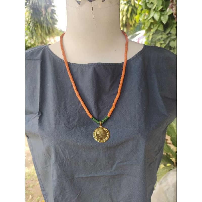 Aksesoris Toraja : Kalung Masak Toraja+ liontin model koin